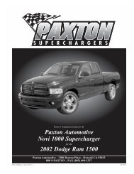 2002 4.7 Dodge Ram - Paxton Superchargers