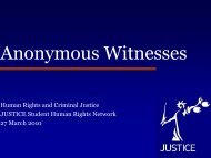 Anonymous witnesses and secret evidence - presentation - Justice