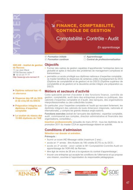 Les formations en alternance - Université de Rennes 1