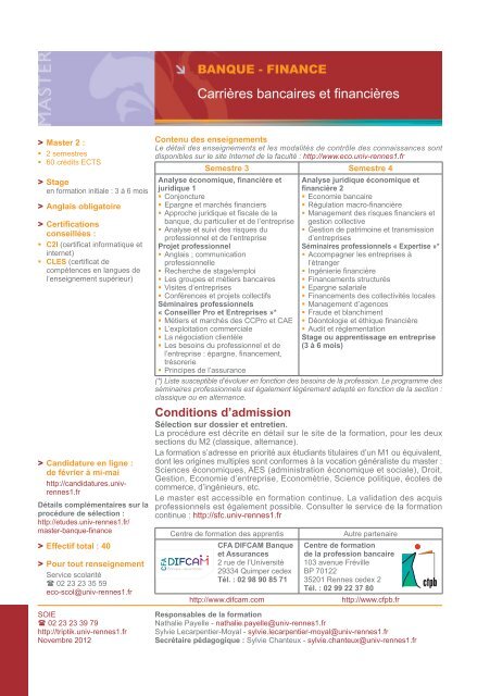 Les formations en alternance - Université de Rennes 1