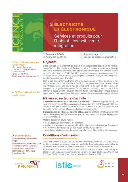 Les formations en alternance - Université de Rennes 1