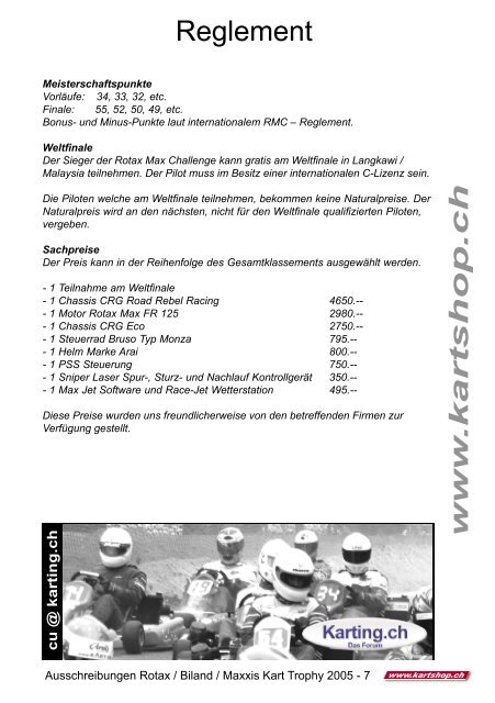 Ausschreibung (PDF) - Karting.ch