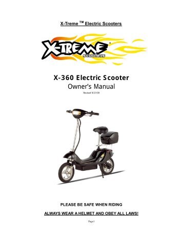 X-360 Electric Scooter Owner's Manual - X-Treme