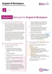 Section A: Rationale for English @ Workplace English ... - WDA