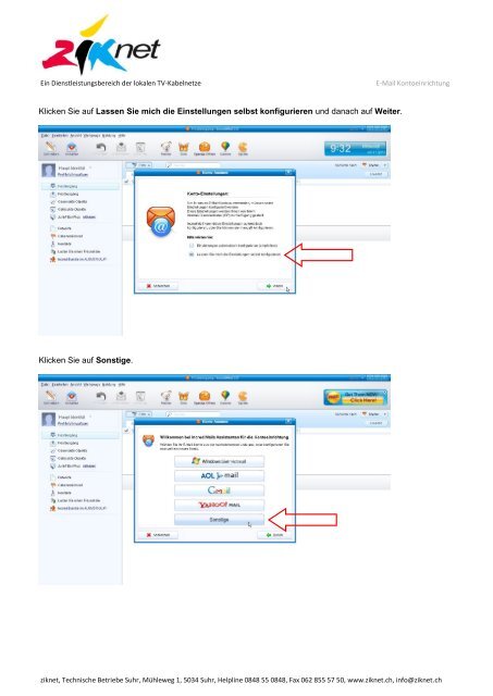 E-Mail Einrichtung - Ziknet