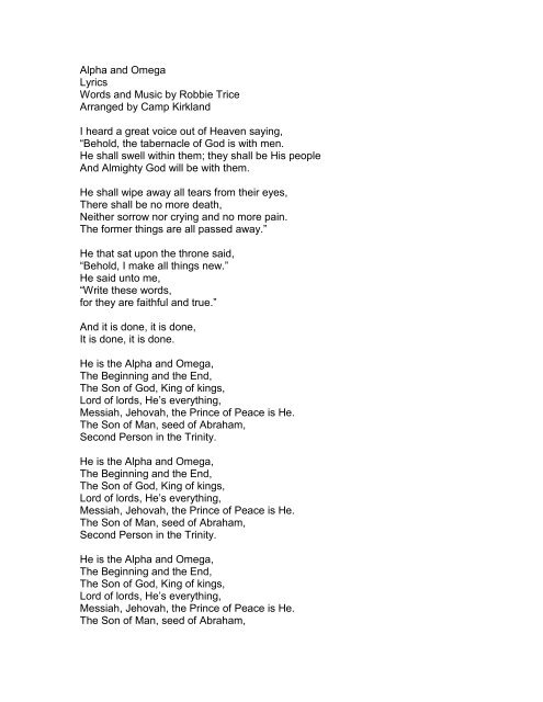 Arriba 73 Imagen You Are Alpha And Omega Lyrics Escueladeparteras mx