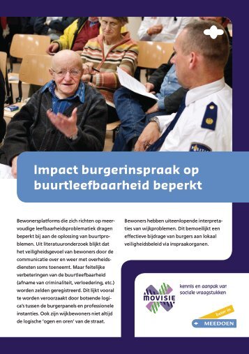 Impact burgerinspraak op buurtleefbaarheid beperkt - Movisie