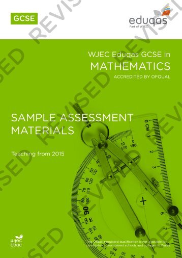 WJEC Eduqas GCSE Maths SAMs - FINAL (26.6.15)