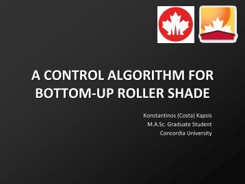 A CONTROL ALGORITHM FOR BOTTOM-UP ROLLER SHADE