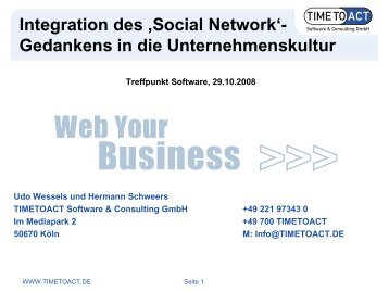 Social Network' im Unternehmen - Timetoact