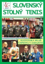 SLOVENSKÃ MLAÄ ÃSPEÅ NÃ V SARAJEVE - StolnÃ½ Tenis Å URANY