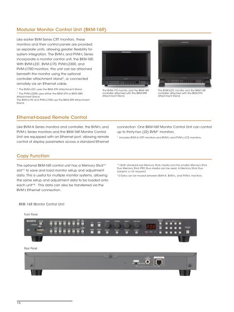 BVM-L / PVM-L Series - Sony