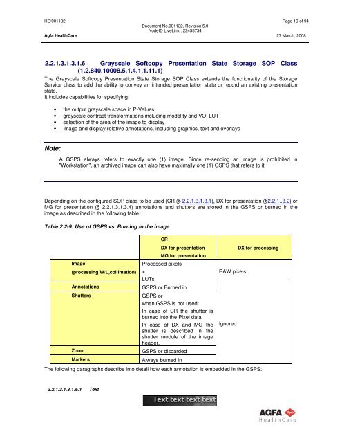 AGFA HEALTHCARE DICOM Conformance Statement