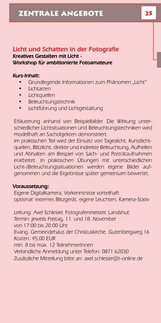 evangelische erwachsenenbildung landshut - Evangelisches ...