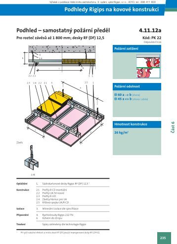 Podhled - samostatnÃ½ poÅ¾Ã¡rnÃ­ pÅedÄl UA 50+CD, 2x RF (DF) - Rigips