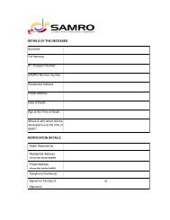 Notification of Death form - samro