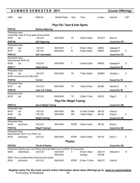 Course Schedule Book - Lansing Community College