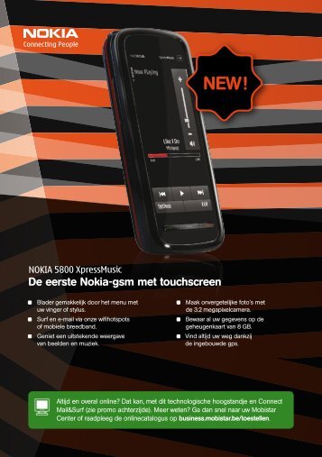 De eerste Nokia-gsm met touchscreen - Mobistar