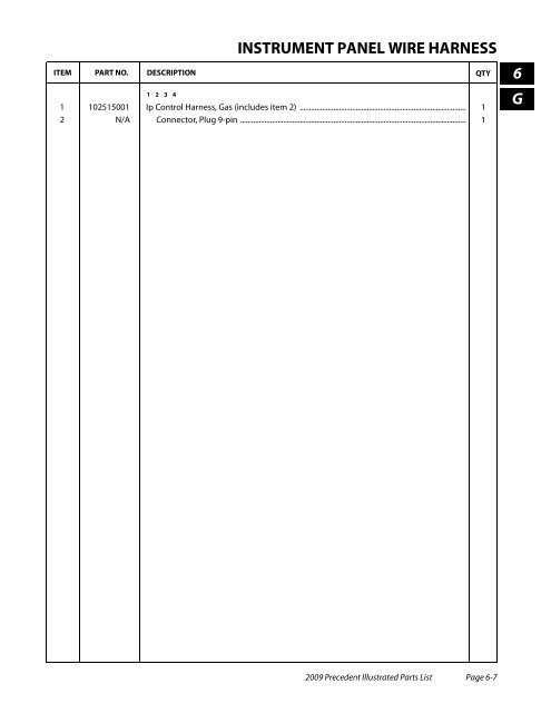 2009 Precedent Illustrated Parts List - Bennett Golf Cars