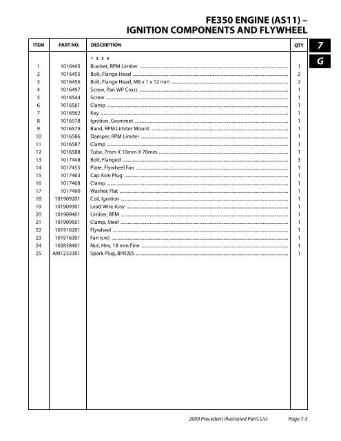 2009 Precedent Illustrated Parts List - Bennett Golf Cars