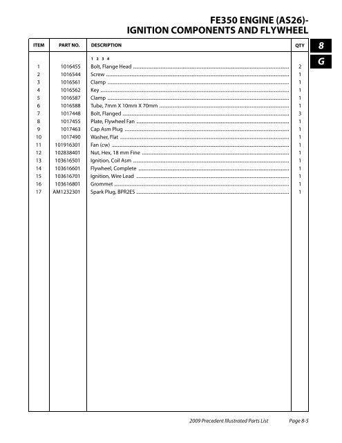 2009 Precedent Illustrated Parts List - Bennett Golf Cars