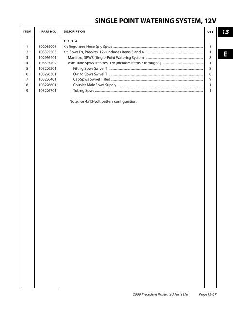 2009 Precedent Illustrated Parts List - Bennett Golf Cars