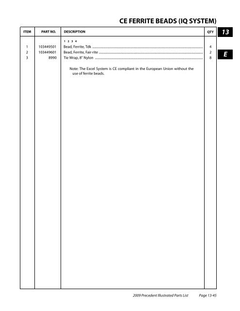 2009 Precedent Illustrated Parts List - Bennett Golf Cars