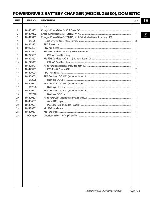 2009 Precedent Illustrated Parts List - Bennett Golf Cars