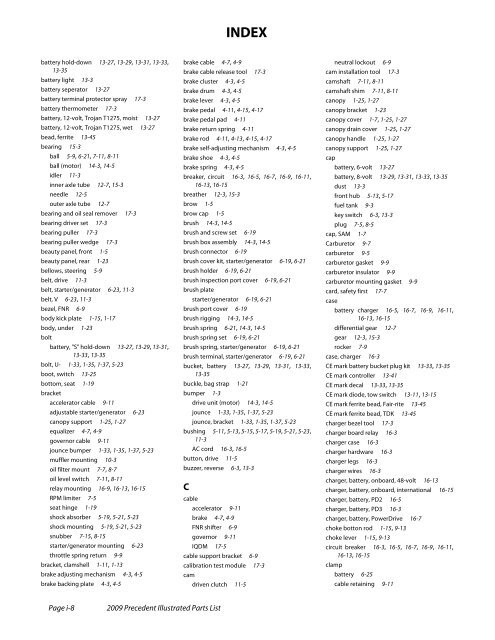 2009 Precedent Illustrated Parts List - Bennett Golf Cars