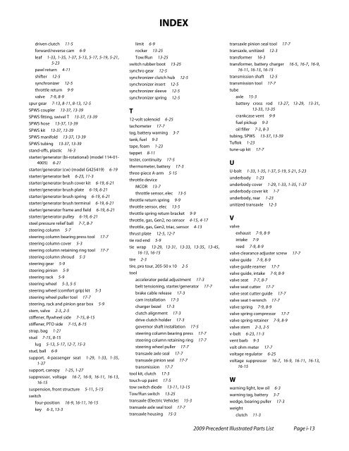 2009 Precedent Illustrated Parts List - Bennett Golf Cars