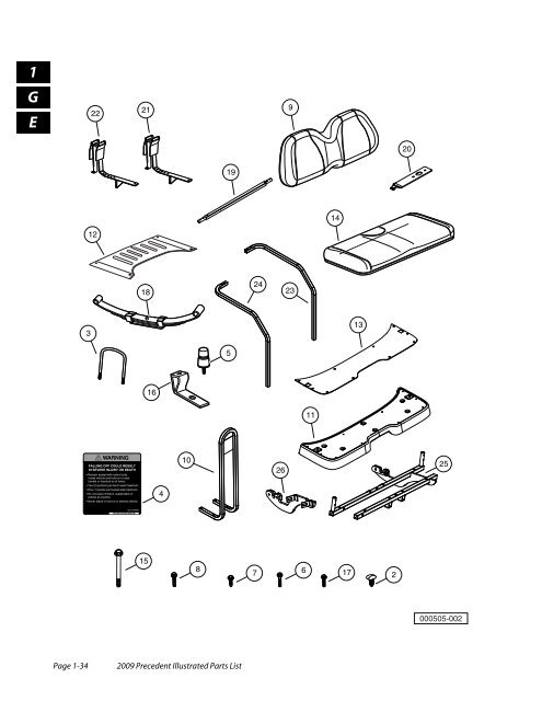 2009 Precedent Illustrated Parts List - Bennett Golf Cars