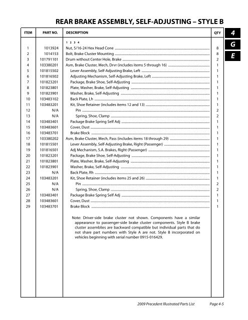 2009 Precedent Illustrated Parts List - Bennett Golf Cars