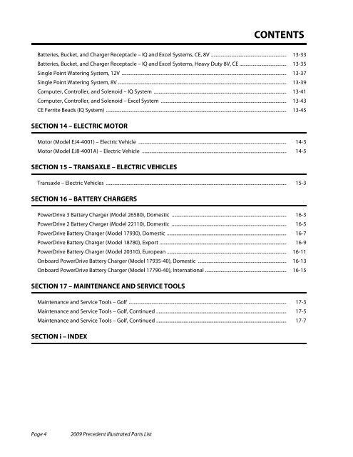 2009 Precedent Illustrated Parts List - Bennett Golf Cars