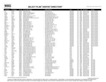 Select Plan Provider Directory - Dominion Dental Services, Inc.