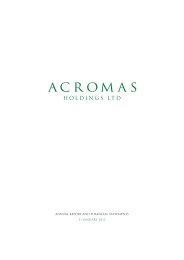 Acromas Annual Report 2012 - Permira