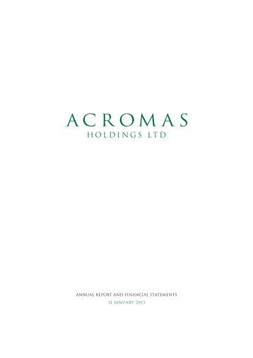 Acromas Annual Report 2012 - Permira