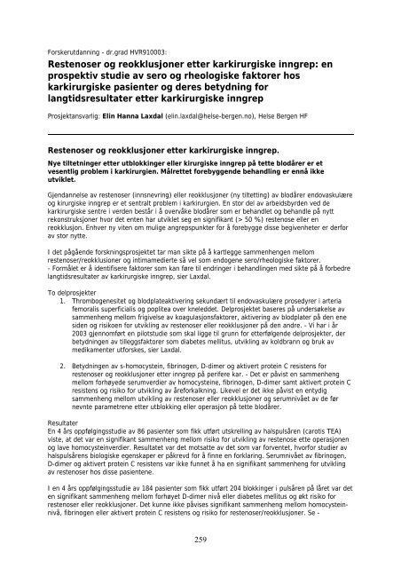 Faglig rapport 2005 - Helse Vest