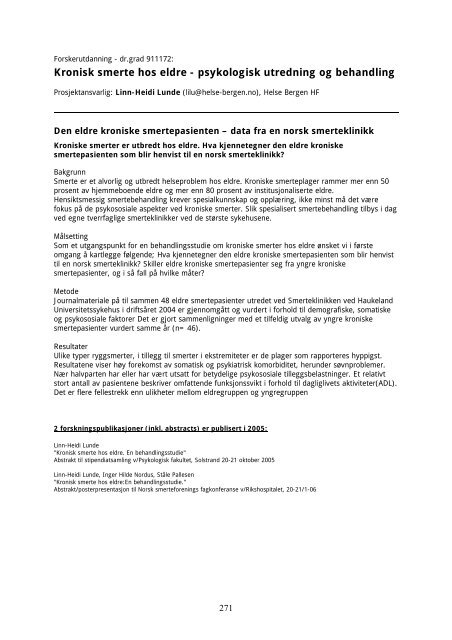 Faglig rapport 2005 - Helse Vest