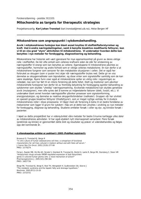 Faglig rapport 2005 - Helse Vest