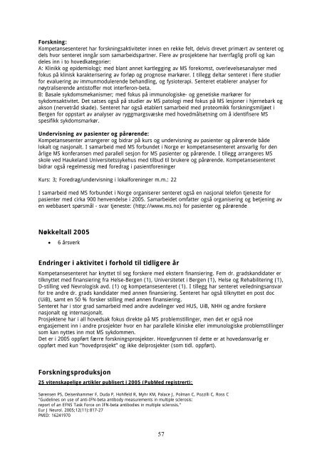 Faglig rapport 2005 - Helse Vest