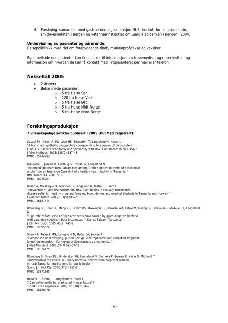 Faglig rapport 2005 - Helse Vest