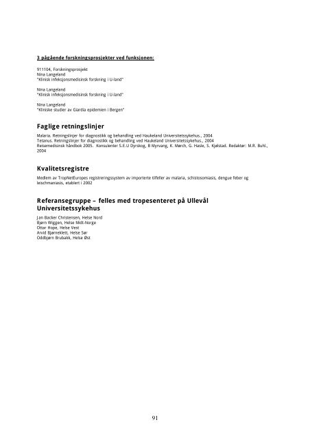 Faglig rapport 2005 - Helse Vest