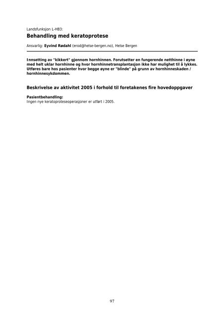 Faglig rapport 2005 - Helse Vest