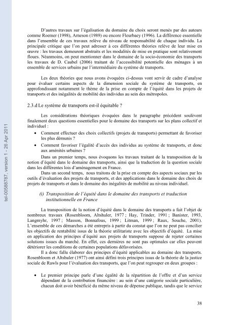 Formes urbaines et durabilité du système de transports. Une ...