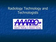 Radiology Technology and Technologists - Aaarad.org