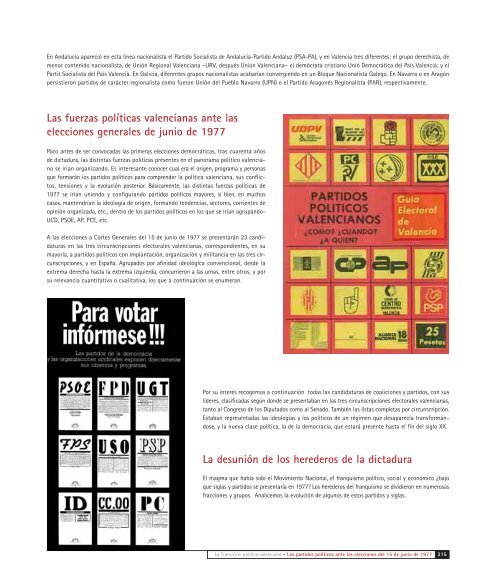 los partidos democrÃ¡ticos en la TransiciÃ³n polÃ­tica valenciana - CCOO