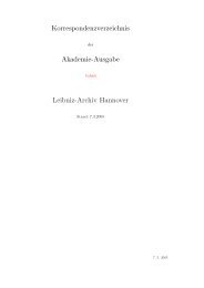 Korrespondenzverzeichnis Akademie-Ausgabe Leibniz-Archiv ...