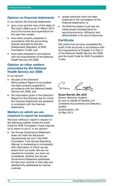 Annual Report and Accounts 2012/13 - Royal Bournemouth Hospital