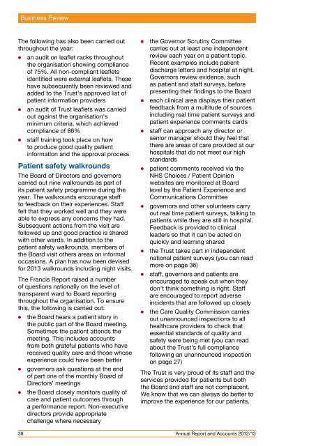 Annual Report and Accounts 2012/13 - Royal Bournemouth Hospital