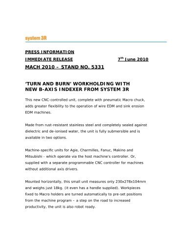 'turn and burn' workholding with new b-axis indexer from system 3r